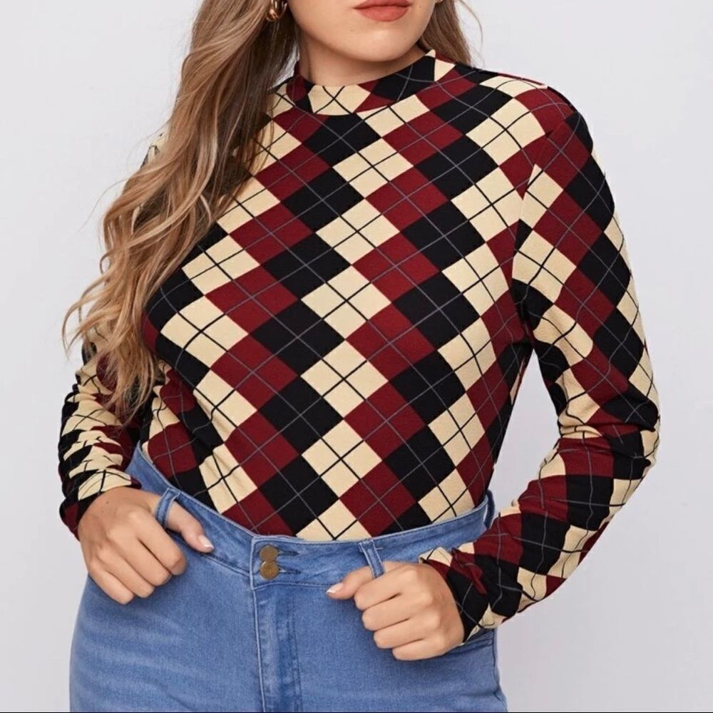 Ladies Argyle Sweater 